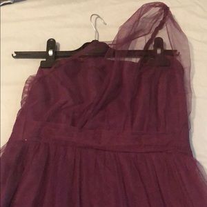 Beautiful one shoulder long purple dress